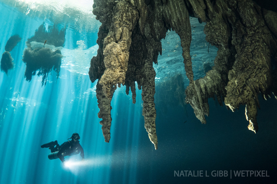 Natural light was all that was needed to illuminate these massive formations and Rory O'Keefe at Cenote Xkail, a sinkhole in the State of Yucatan