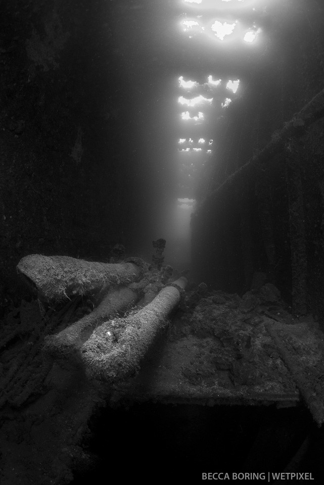 Periscopes on the Heian Maru, a Japanese submarine tender.  The Heian is the largest wreck in Truk Lagoon.  Her cargo hold is also final resting place to a collection of Japanese long lance torpedoes.